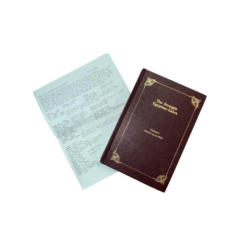 The Straight Egyptian Index Volume 1 Desert Up To 1960 With Author Signature - Picture 1 of 3